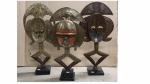 Trois figures reliquaires Kota Obamba - Gabon - bois, cuivre,...