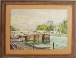 Paul Raymond FORESTIER (1902-1991) - 'Pont de Paris" - Aquarelle...