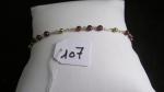Bracelet orné de pierres longueur 18,5cm env or 18 carats...
