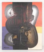 Ladislas KIJNO (1921-2012)"Métaphysique Totem", Huile sur toile, signée en bas...
