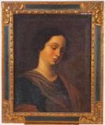 Ecole francaise XIXème "Portrait de femme au collier"
Huile sur toile...