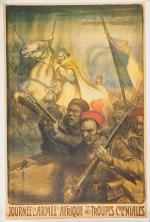 FOUQUERAY. Affiche entoilée "Journée de l'armée d'Afrique et des troupes...