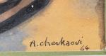 A. CHERKAOUI "Composition".
Technique mixte sur papier, signée en bas à...