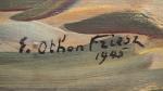 E. OTHON-FRIESZ "Embouchure de la Touques"Huile sur toile, signée en...