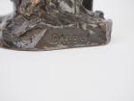 DALOU.
"Le terrassier".
Sujet en bronze à patine brune, fonte XXème.
Signé.
Dim. 19,5...