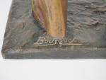 BOUSQUET.
"Pierrot"
Sculpture en bronze à double patine
Signée.
H. 40 cm.