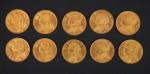 10 pièces de 20 francs suisse or
Frais de vente :...