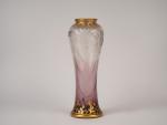 Vase ovoïde Art Nouveau en cristal à décor gravé et...