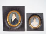 Deux différentes miniatures Directoire "portrait d'homme et de jeune femme"
Dim....