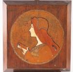 Ecole francaise 1900
"Jeunes femmes de profil".
Paire de panneaux en bois...