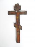 Crucifix avec croix en bois peint à la tempera dans...