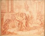 Antoine DIEU (1662-1727)
"Persécution d'un Saint"
Sanguine, annoté sur le montage "Ecole...