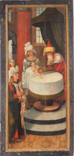 Ecole ANVERSOISE vers 1550
"La circoncision du Christ"
Panneau, peint sur les...