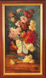 R. ALARY 
"Bouquet de tokyos".
Huile sur toile signée en bas...