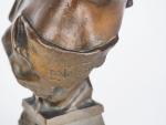 Emmanuel VILLANIS.
"Fille d'Eve".
Sujet en bronze à double patine.
Signé.
H. 20 cm.