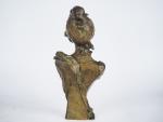 Luigi BALIANI. 
"Jeune fille en buste".
Sculpture en bronze à patine...
