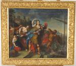 Ecole francaise XVIIème
"Scènes mythologiques".
Paire d'huiles sur toile. 
Dim. 34 x...