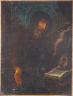 Ecole francaise XVIIIème.
"Saint Jér&me".
Huile sur toile.
Dim. 82 x 62 cm....