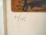 Bernard BUFFET.
"Fleurs d'artichauts".
Lithographie, signée et numérotée 19/150.
Dim. à vue :...