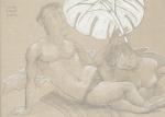 J.P CEYTAIRE
"Baigneurs"
Crayon et craie sur papier.
Dim. 23 x 32.5 cm