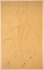 Amedeo MODIGLIANI.
"Portrait de Francis Smith".
Lithographie signée et datée 1919 en...