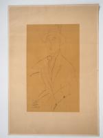 Amedeo MODIGLIANI.
"Portrait de Francis Smith".
Lithographie signée et datée 1919 en...