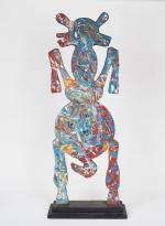 Saïd OUARZAZ.
"Totem".
Sculpture en bois polychrome, signée.
Dim. 94 x 31 x...