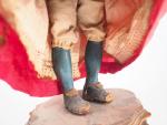 Santon Napolitain XIXème "jeune paysanne" en bois sculpté polychrome, avec...