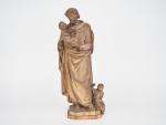 Ecole francaise XIXème.
"Saint Joseph, l'enfant Jésus et Saint Jean Baptiste".
Sculpture...