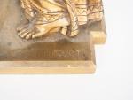 Eutrope BOURET.
"Porteuse d'eau".
Sculpture en bronze à double patine. 
Signée.
Dim. 34...