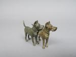 Sujet en bronze polychrome de Vienne 'les deux dogues allemands'....