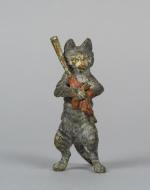Sujet en bronze polychrome de Vienne 'le chat ramoneur'
H. 6,5...