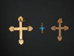 Ensemble comprenant :
- un pendentif en forme de croix en...