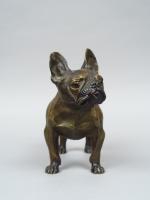 Grand sujet en bronze polychrome de Vienne (?) 'le carlin'....