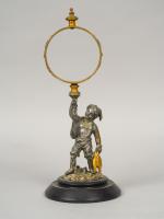 Sujet XIXème en bronze argenté et doré 'le petit pêcheur...