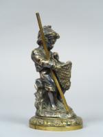 Sujet XIXème en bronze argenté 'le petit pêcheur'
H. 14 cm
