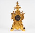Cartel Napoléon III de style Rocaille en bronze doré à...