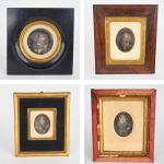 4 daguérréotypes XIXème "portraits", datés au dos.
