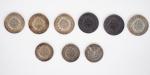 - six pièces de 50 Francs en argent, 1974 et...