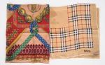 Lot de deux foulards en soie, signés :
Burberry's
Abadie