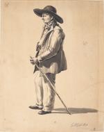 G.H. GOBELL.
"Portrait de paysan".
Dessin à l'encre
Dim.29 x 22,5 cm.