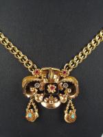 Joli collier Napoléon III en or jaune, chaine à décor...