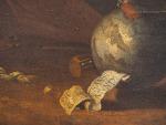Ecole Hollandaise du XVIIème.
"Vanité".
Huile sur toile. 
Trace de signature et...