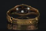 Bracelet Napoléon III en or jaune, émail bleu nuit, diamants...