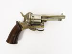 Revolver type Lefaucheux calibre 7mm à broche, détente repliable, canon...