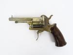 Revolver type Lefaucheux calibre 7mm à broche, détente repliable, canon...