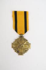Médaille du mérite militaire grec 1916/1917, module bronze, ruban orange...