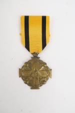 Médaille du mérite militaire grecque 1916/1917, module bronze, ruban orange...