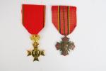 Médaille belge des vétérans du roi Albert, croix couronnée en...