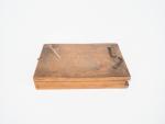 Boussole - cadran solaire début XIXème en bois et papier...